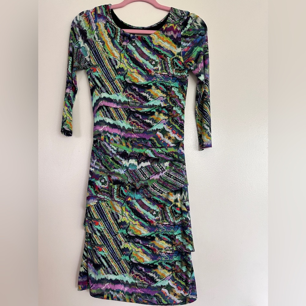 Cluny Cocktail Dress in tiers, Stretch